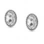 Nomination White Zirconia Silver Oval Stud Earrings 027801_010