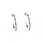 Coeur De Lion Stainless Steel and Pastel Crystal Hoop Earrings 0129211522