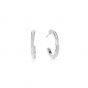Coeur De Lion Silver Hoop Earrings - Clear Crystal 0139211817