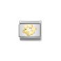 Nomination Classic 18k Gold Sunray Bezel Charm - Dog Footprint 030149_44