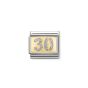 Nomination Classic Glitter Gold Charm with Enamel Number 30