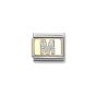 Nomination Classic Glitter Letter M Charm Gold with Enamel