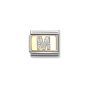 Nomination Classic Glitter Letter M Charm Gold with Enamel