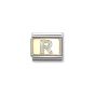 Nomination Classic Glitter Letter R Charm Gold with Enamel