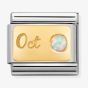 Nomination  Classic Birthstone Charm - Gold October White Opal 030519_10