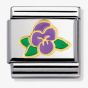Nomination Classic Gold Violet Flower Charm