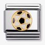 Nomination Classic Gold Black White Football Charm