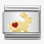 Nomination Classic 18k Gold Enamel Rabbit with Heart