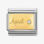 Nomination Classic 18k Gold Diamond April Birthstone Charm