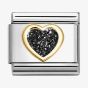 Nomination Classic Glitter Charm Gold with Enamel and Black Heart - 030220_10