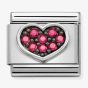 Nomination Composable Symbols Charm - Cubic Zirconia Silver Fuchsia Heart