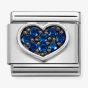 Nomination Composable Symbols Charm - Cubic Zirconia and Silver Blue Heart