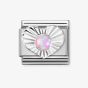 Nomination Classic Silvershine Diamond Pink Opal Charm