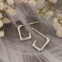Ania Haie Smooth Square Silver Hoop Stud Earrings. Item code E099-05H.