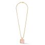 Coeur De Lion Necklace Amulet Spikes Square Rose Quartz Gold Pink - 1200101916