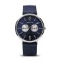 Bering Men's Classic Polished Silver and Navy Blue Watch 14240-507