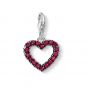 Thomas Sabo Charm Pendant - Hot Pink Open Heart 1476-639-10