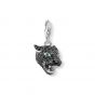 Thomas Sabo Charm Pendant - Silver and Black Zirconia Cat 1696-845-11