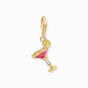 Thomas Sabo Charm Pendant - Red Enamel Gold Cocktail 1931-565-9