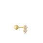 Ania Haie Double Sparkle Barbell Single Earring - Gold - E035-07G