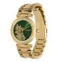 Olivia Burton Floral T-Bar Green and Gold Bracelet Watch
