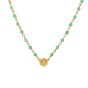 Olivia Burton Minima Bee Green and Gold Plated Beaded Charm Necklace - 24100172