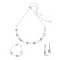 Coeur De Lion GeoCUBE Chain Necklace - White Rock Crystal and Howlite 3035101400