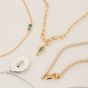 Ania Haie Teal Sparkle Drop Pendant Chunky Chain Necklace - Gold