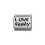 Nomination Classic Silver Oxidised I Love Family Writing Charm