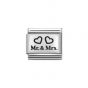 Nomination Classic Oxidised Charm - Stainless Steel and 925 Silver Mr and Mrs 330109_01