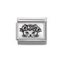 Nomination Classic Flowers Charm - Sterling Silver and Black Enamel Cat 330111_23