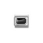 Nomination Classic Silver Rectangle Charm Silver with Black Enamel - 330206_34