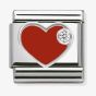 Nomination  Classic Silver and Red Enamel Heart Charm 330305_01