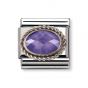 Nomination Classic Faceted Zirconia Charm - Sterling Silver Setting and Detail Purple 330604_001