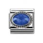 Nomination Classic Faceted Zirconia Charm - Sterling Silver Setting and Detail Blue 330604_007