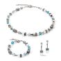 Coeur De Lion GeoCUBE Necklace - Iconic Monochrome Aqua 4012102000