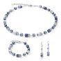 Coeur De Lion GeoCUBE Earrings - Blue Soladite and Hematite 4017200700