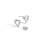 Kit Heath Desire Love Story Heart Stud Earrings - Silver