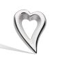 Kit Heath Desire Love Story Heart Stud Earrings - Silver