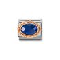 Nomination Classic Faceted Dark Blue Cubic Zirconia Charm - Rose Gold Twist Setting