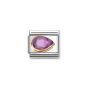 Nomination Classic Faceted Zirconia Right Teardrop Charm 9k Rose Gold Purple - 430606_001