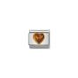 NOMINATION COMPOSABLE Classic STONES HEARTS in stainless steel with 18k gold AMBER