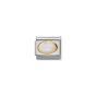 NOMINATION Composable Classic oval hard stones in stainless steel and gold 18k WHITE MOTHER OF PEARL