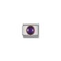 NOMINATION COMPOSABLE Classic ROUND SEMIPRECIOUS STONES in stainless steel with 18k gold AMETHYST