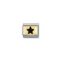 NOMINATION COMPOSABLE Clasic FUN in stainless steel with enamel and 18k gold Black star