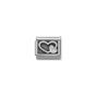 NOMINATION Composable CL SYMBOLS 1 Ox steel , Cub . Zircon . and arg.925 Engraved WHITE heart