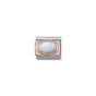NOMINATION Composable Classic OVAL HARD STONES in stainless steel with 9K rose gold WHITE OPAL