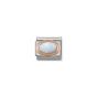 NOMINATION Composable Classic OVAL HARD STONES in stainless steel with 9K rose gold WHITE OPAL
