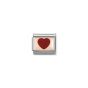 NOMINATION Composable Classic PLATES in stainless steel with 9K rose gold and enamel Red Heart