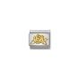NOMINATION Composable Classic SYMBOLS and steel and 18k gold Rose Versailles